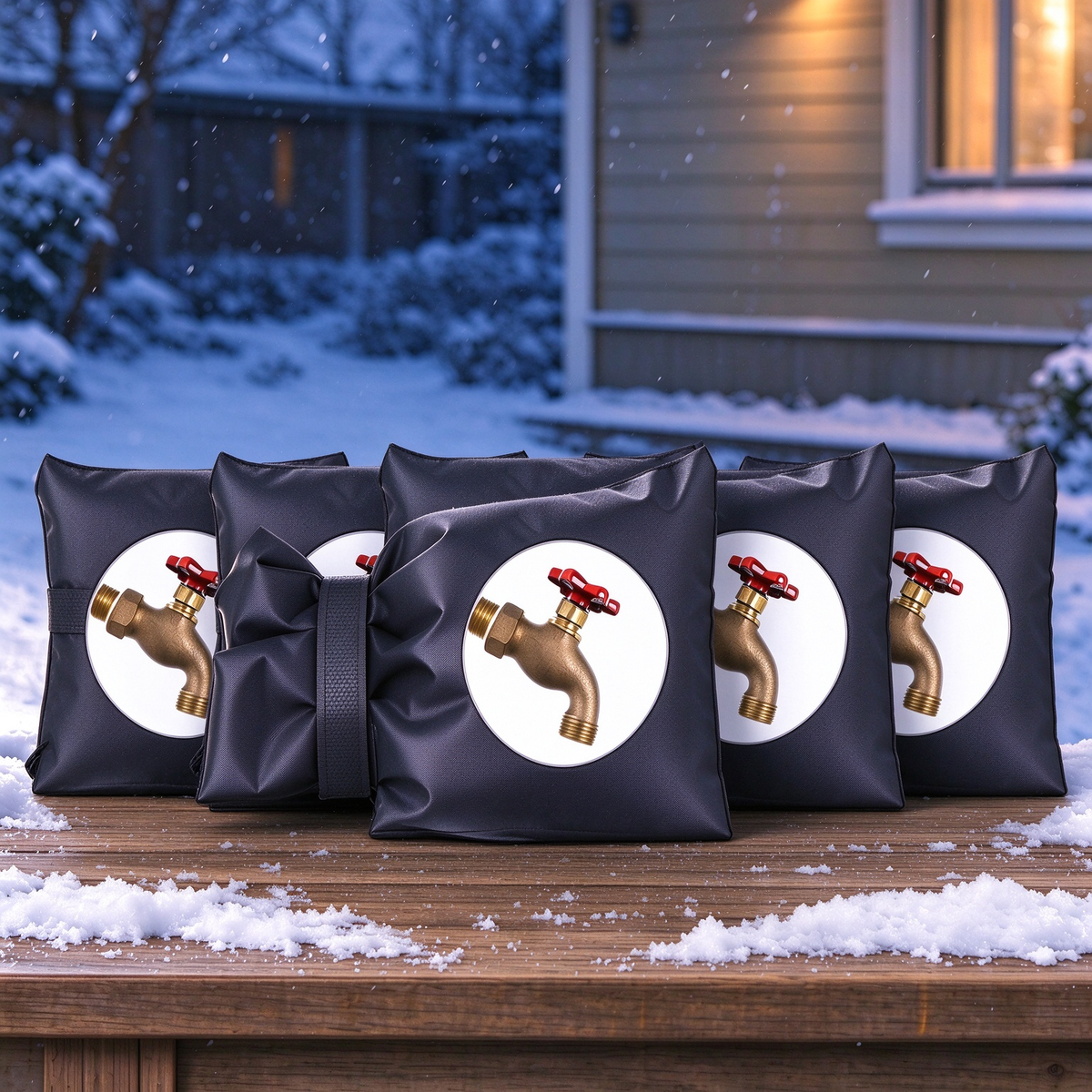 Insulated Outdoor Faucet Freeze Protection Covers（5Pcs）