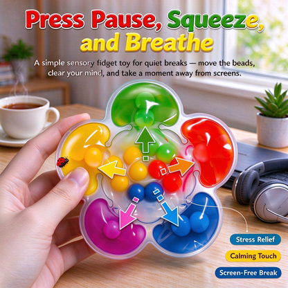 Soft Rubber Flower Bead Fidget & Color Sorting Toy