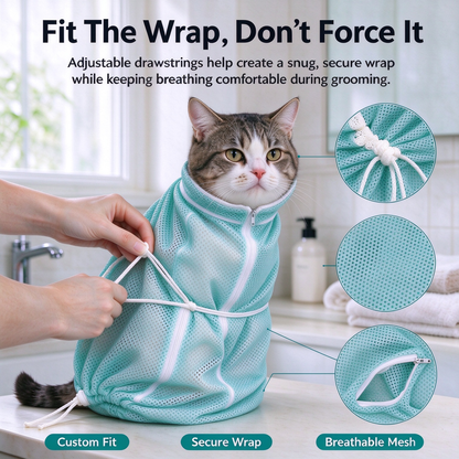 Adjustable Cat Bathing & Grooming Bag