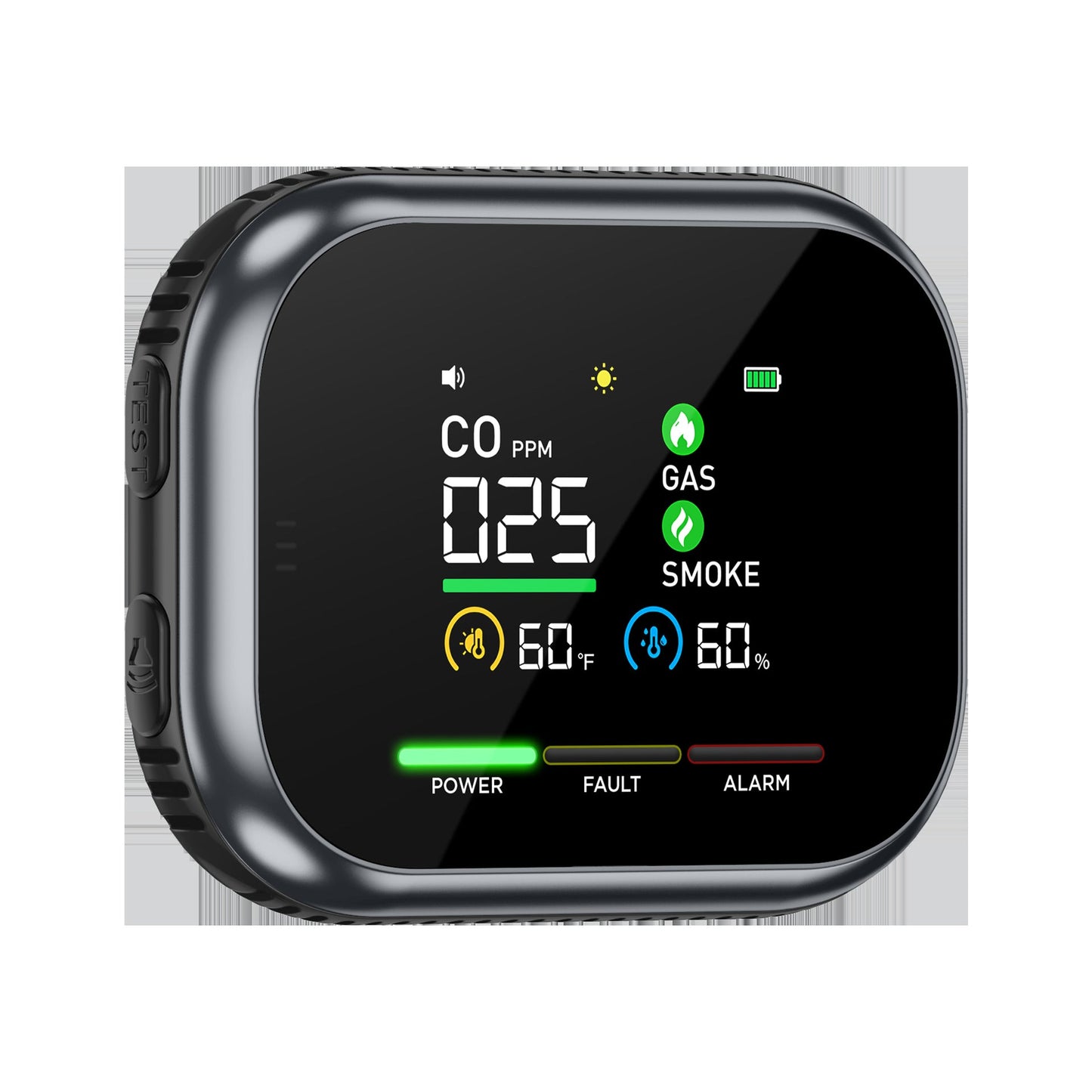 🛡️ Multi-Function Home Safety Detector – CO, Gas, Smoke, Temperature & Humidity Monitor