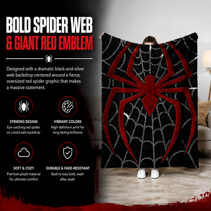 🕷️Ultra-Soft Spider Pattern Flannel Throw Blanket