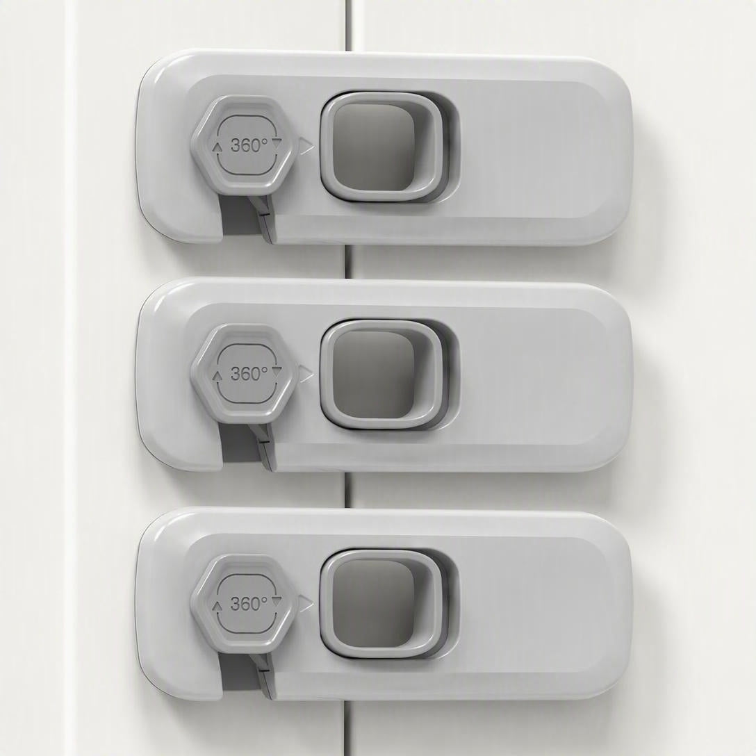 Child Safety Locks, Baby-Proof Cabinet Door Opening, And Anti-Pinch Function（3PCS）