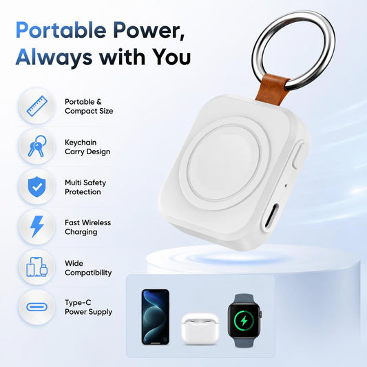 ⚡⌚1200mA Portable Magnetic Watch Wireless Charger