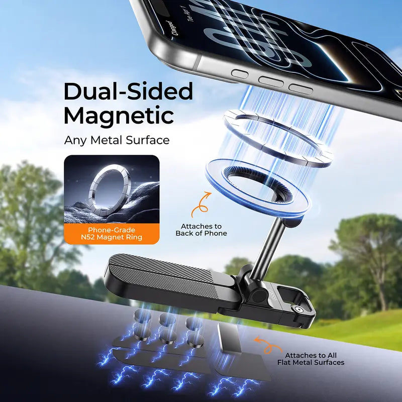 Magnetic Smartphone Holder - Foldable Dual-Sided Iron