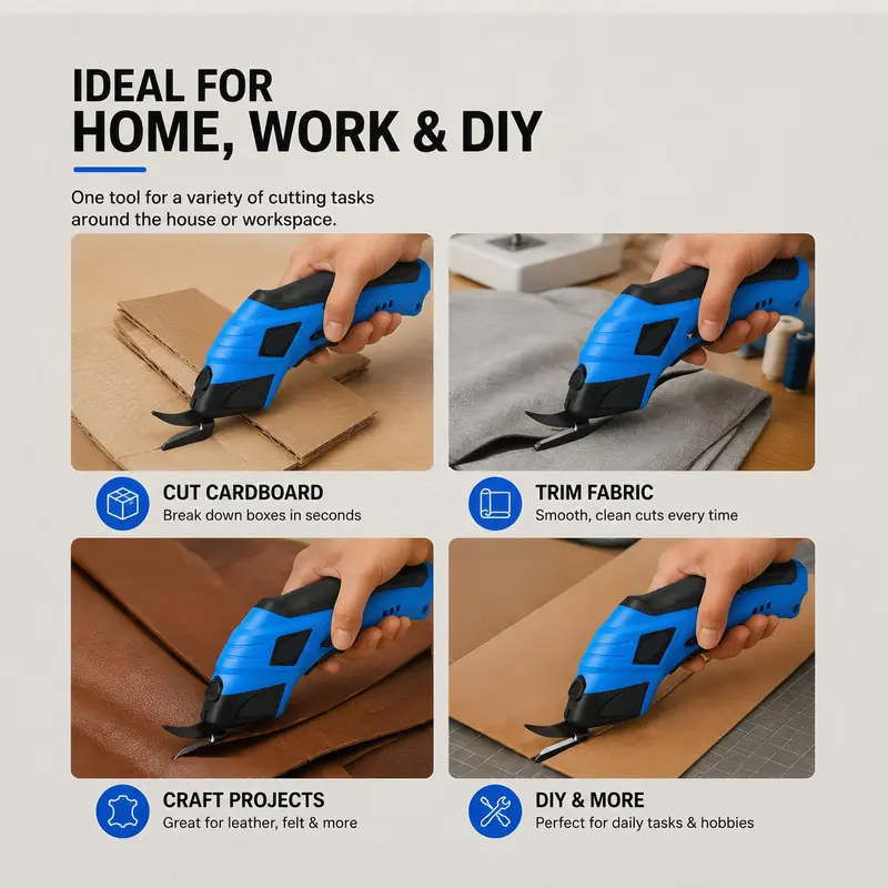 ✂️Multi-functional cordless electric cutter - suitable for cardboard, fabric, leather, and DIY projects