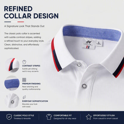 Men's Cotton-Simulated Polo Cultural T-Shirt