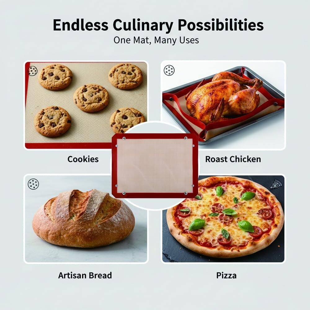 🍪 Transformable Snap-Up Silicone Baking Mat | 2-in-1 Non-Stick Baking Tray