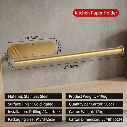 🔧SUS304 stainless steel kitchen paper towel rack