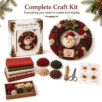 3D Fabric Stamped Wreath DIY Set, Adult Christmas Wreath Craft Set