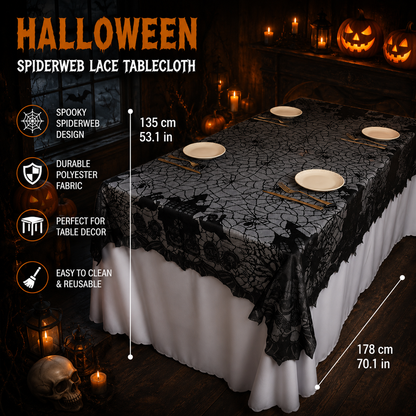 Halloween Lace Spiderweb Fireplace Decorative Towel