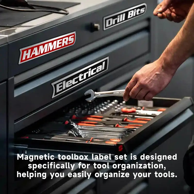 🔩🌟12 Pack of  Magnetic Toolbox Labels