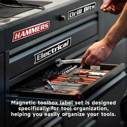🔩🌟12 Pack of  Magnetic Toolbox Labels