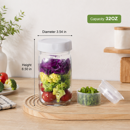 🥗Leak-proof salad lunch jar - with built-in divider