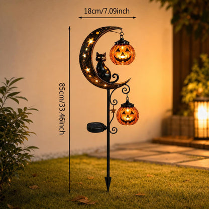 🌙🎃Halloween Black Cat Pumpkin Moon Ground Lamp