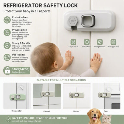 Child Safety Locks, Baby-Proof Cabinet Door Opening, And Anti-Pinch Function（3PCS）