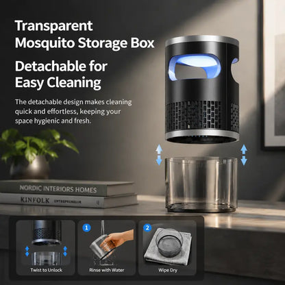 🛡️✨ Non-electrical shock type Indoor Insect Trap with Light and Suction