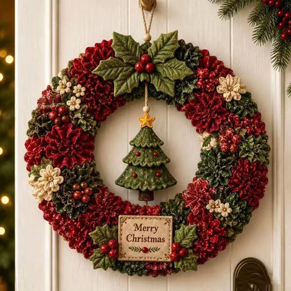 3D Fabric Stamped Wreath DIY Set, Adult Christmas Wreath Craft Set