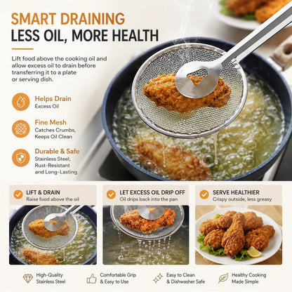 Stainless Steel Oil Strainer For Deep-Frying Food