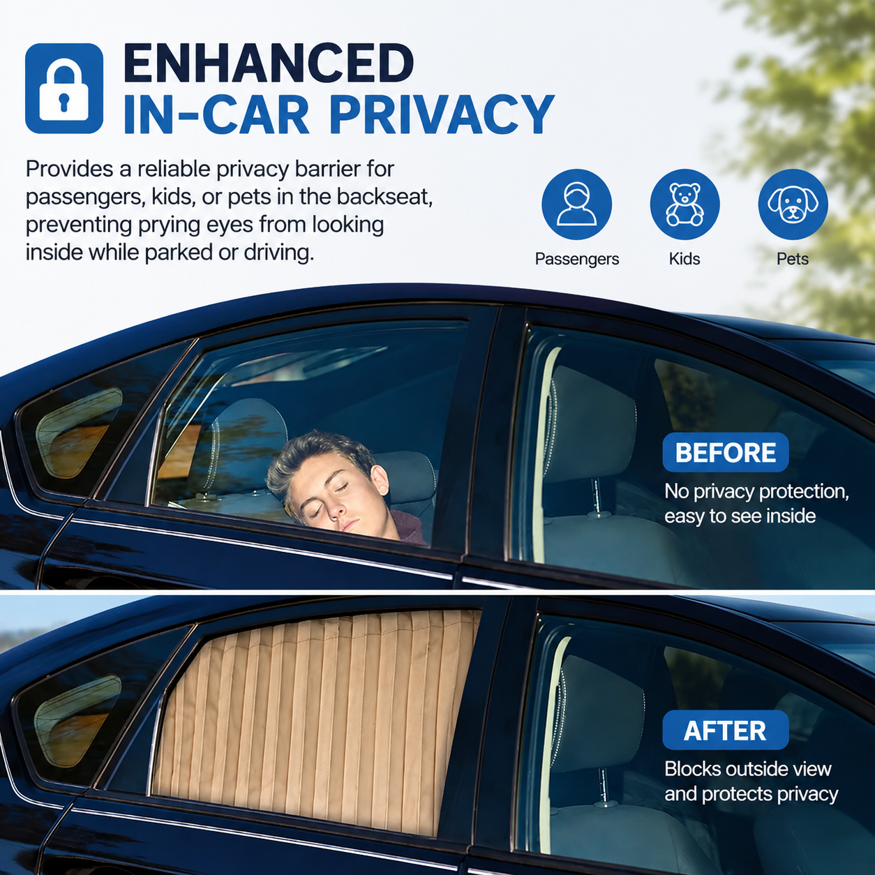 🚗Magnetic car window sunshade
