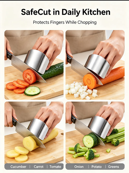 Safe‑Cut Stainless‑Steel Finger Guard, Avoid Cutting Fingers When Cooking