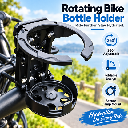 Bike Water Rotating Bottle Cage Mount Adjustable Folding Design