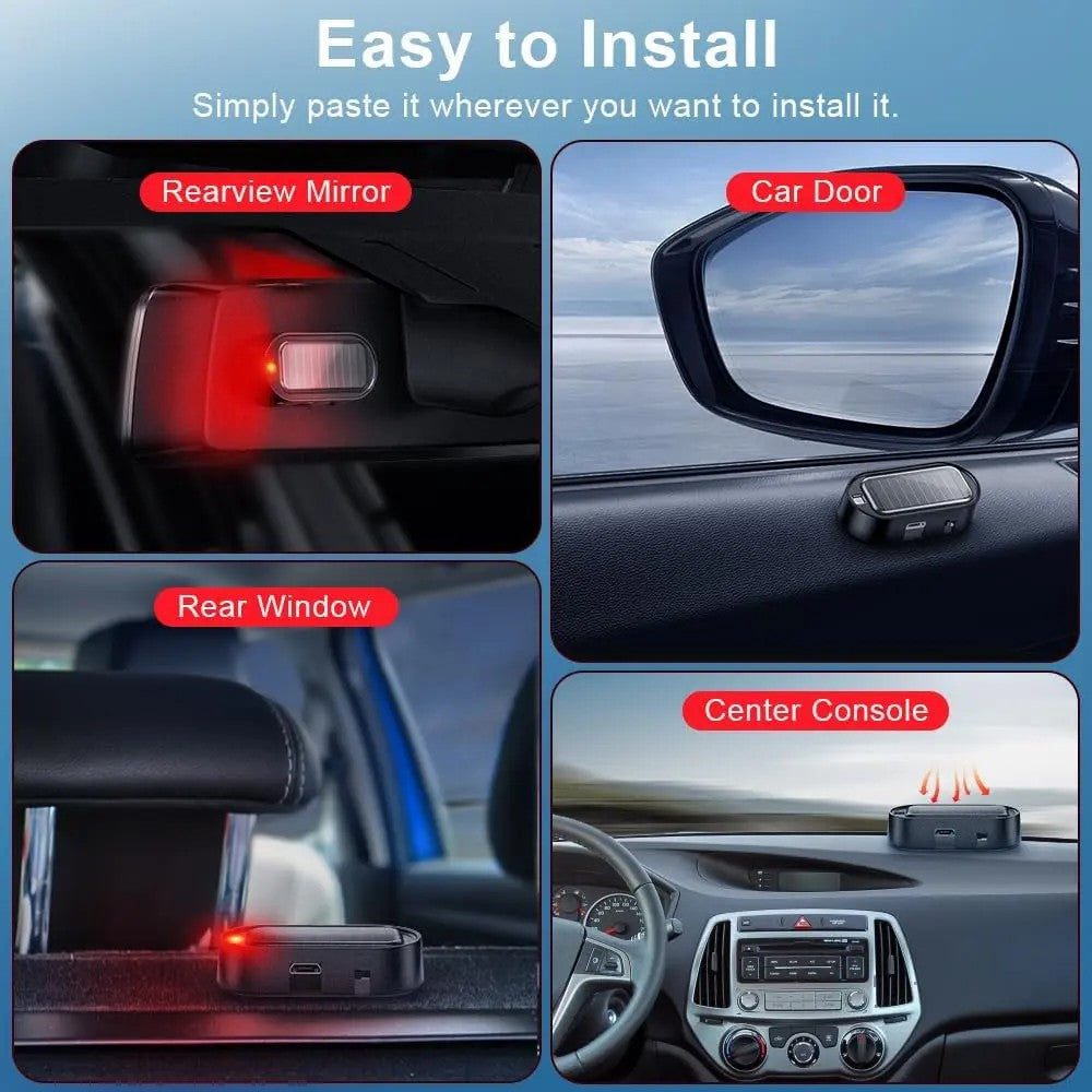 🚨 2-Pack Solar Powered Fake Car Alarm Light – Auto-Sensing LED Security Warning Light