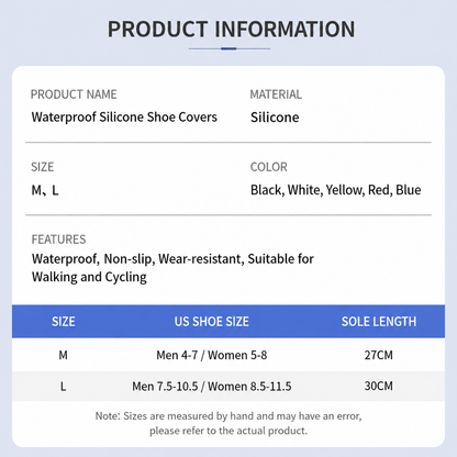 Silicone Rainproof Shoe Covers, Waterproof And Wear-Resistant（A Pair）