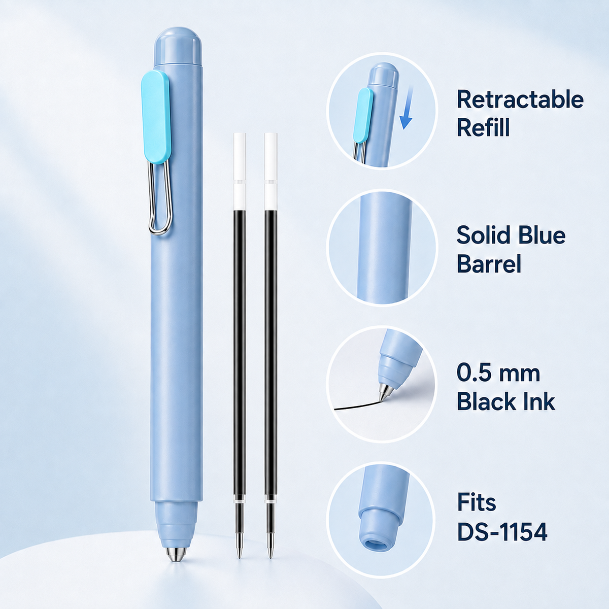 ✏️Retractable Pocket Gel Ink Pen Set