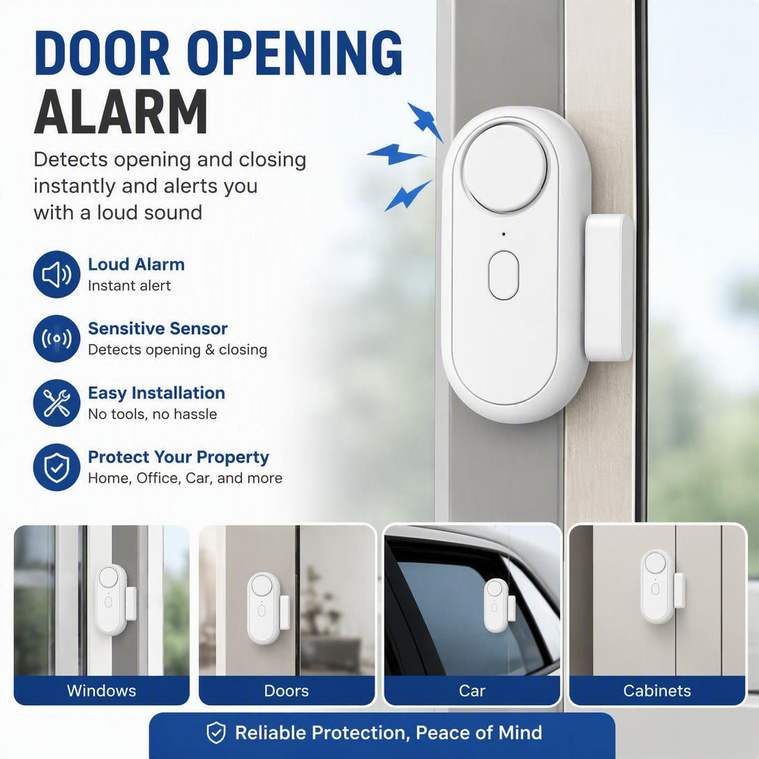 Easy Install Adhesive Door Window Alarms Home Security System