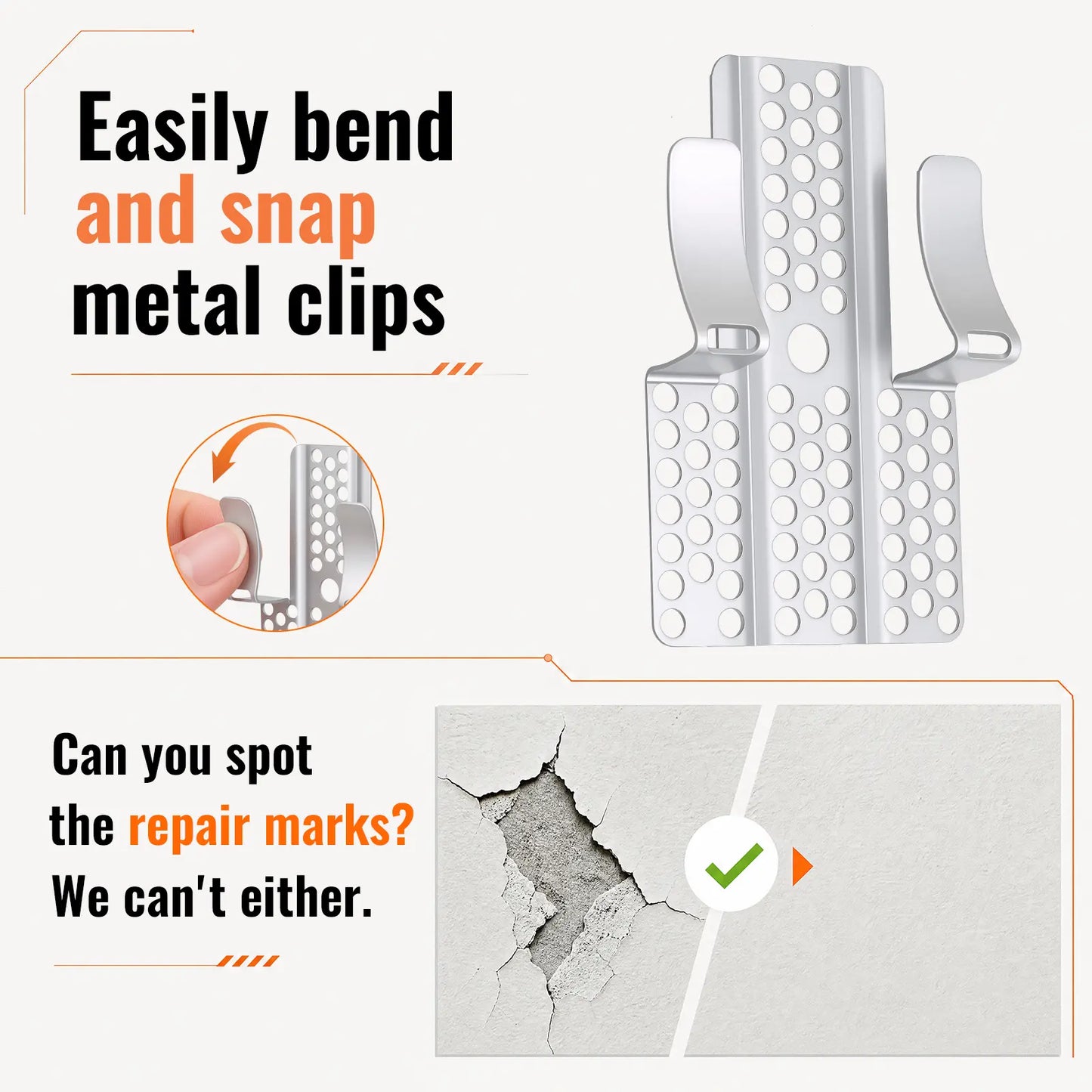 10 PCS Easy-Install 1/2" Drywall Repair Clips