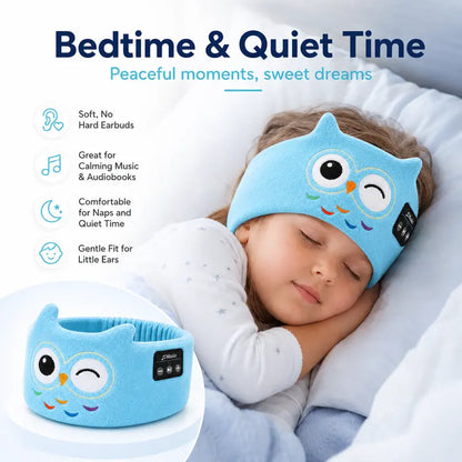 Kids Plush Fleece Wireless Music Headband with Ultra-Thin Speakers