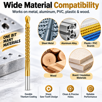 ⚙️Titanium-coated high-speed steel drill bit kit, suitable for metalworking and wood drilling