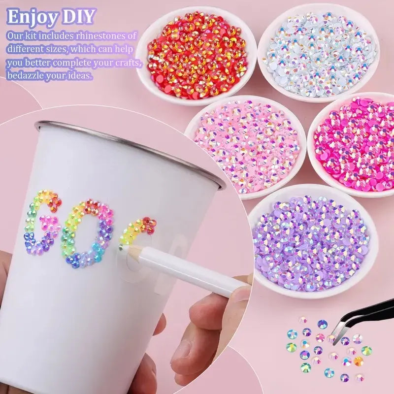💎 Jelly Flatback RhinestonesBedazzling Kit, DlY Diamond Art