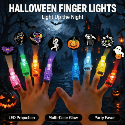 🎃 Halloween Finger Projection Lights – Fun LED Glow Toy & Party Favor Gift 👻