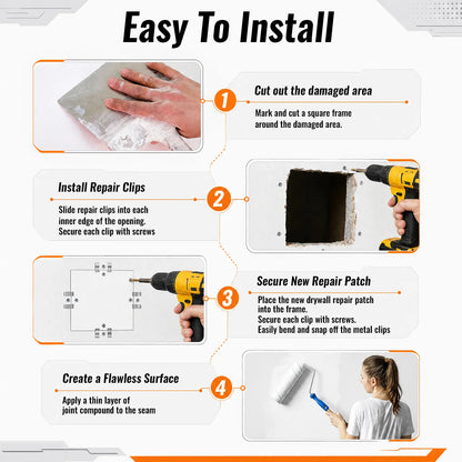 10 PCS Easy-Install 1/2" Drywall Repair Clips