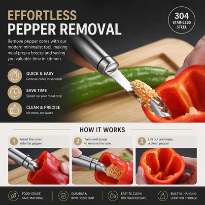 Stainless Steel Bell Pepper Seed Remover Tool