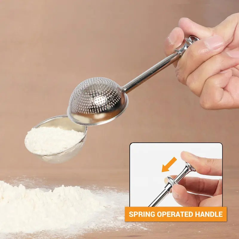 🥄Stainless Steel Long-Handled Mesh Flour Sifter/Duster — Suitable for Various Powders