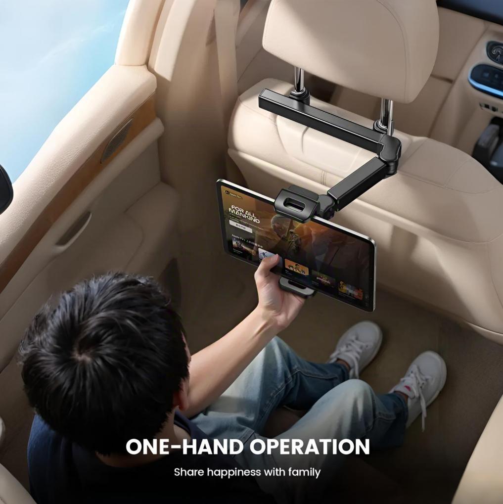 🚗🎧 Car Headrest Phone and Tablet Holder with 360° Rotating Extension Arm