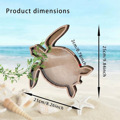 🐢Transparent wooden turtle shell-shaped display box - perfect for storing stones, jewelry, teeth and small items