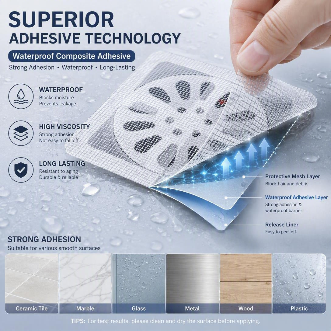 50PCS PackDisposable Shower Drain Hair Catcher