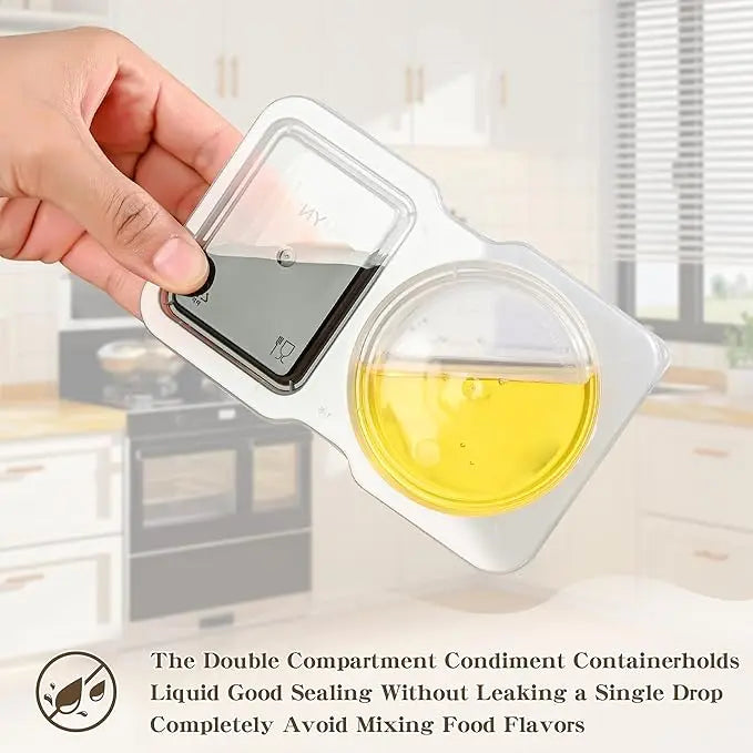 ♻️10-pack reusable double-compartment snack and seasoning containers