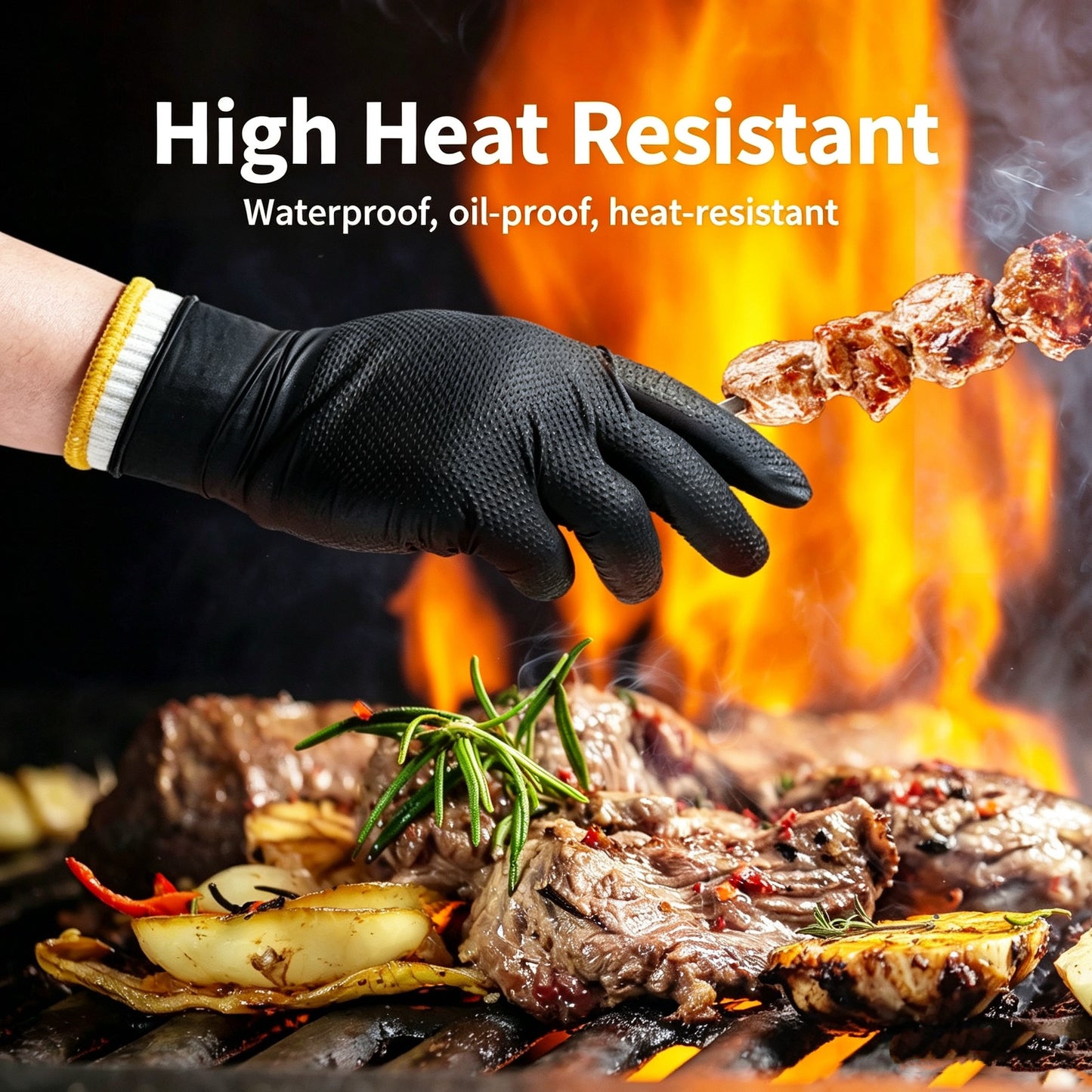 High Quality Thickened Wear Resistant Patterned Nitrile Gloves
