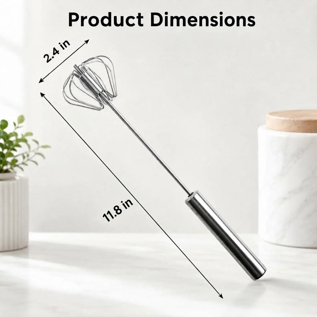 ⚙️Stainless steel semi-automatic rotary whisks - suitable for whipping coffee and eggs