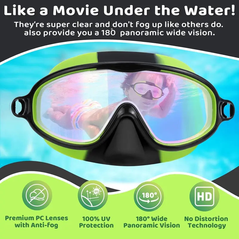 🏊 Universal Protection Swim Goggles with Nose Cover
