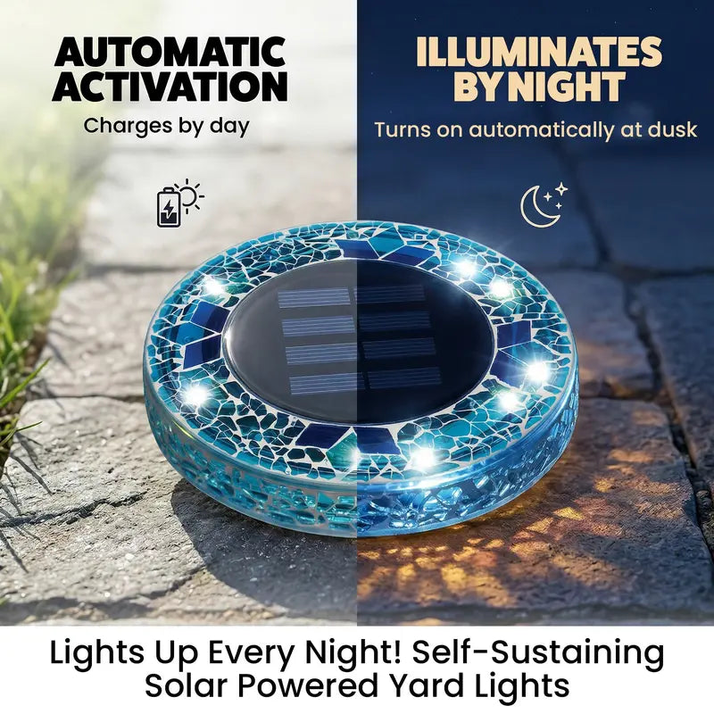 🔥Hot Sale 49% off🌟💎 Solar Outdoor Mosaic Disk Pathway LED Lights