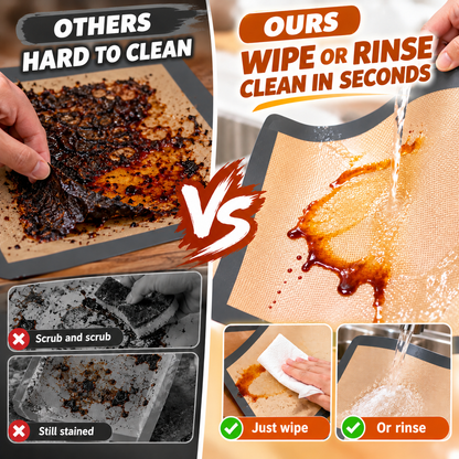 🍪 Reusable Nonstick Silicone Baking Mat – Snap-Up Edges for Mess-Free Cooking