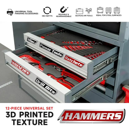 🔩🌟12 Pack of  Magnetic Toolbox Labels