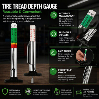 Car Tire Tread Depth Gauge Color Coded