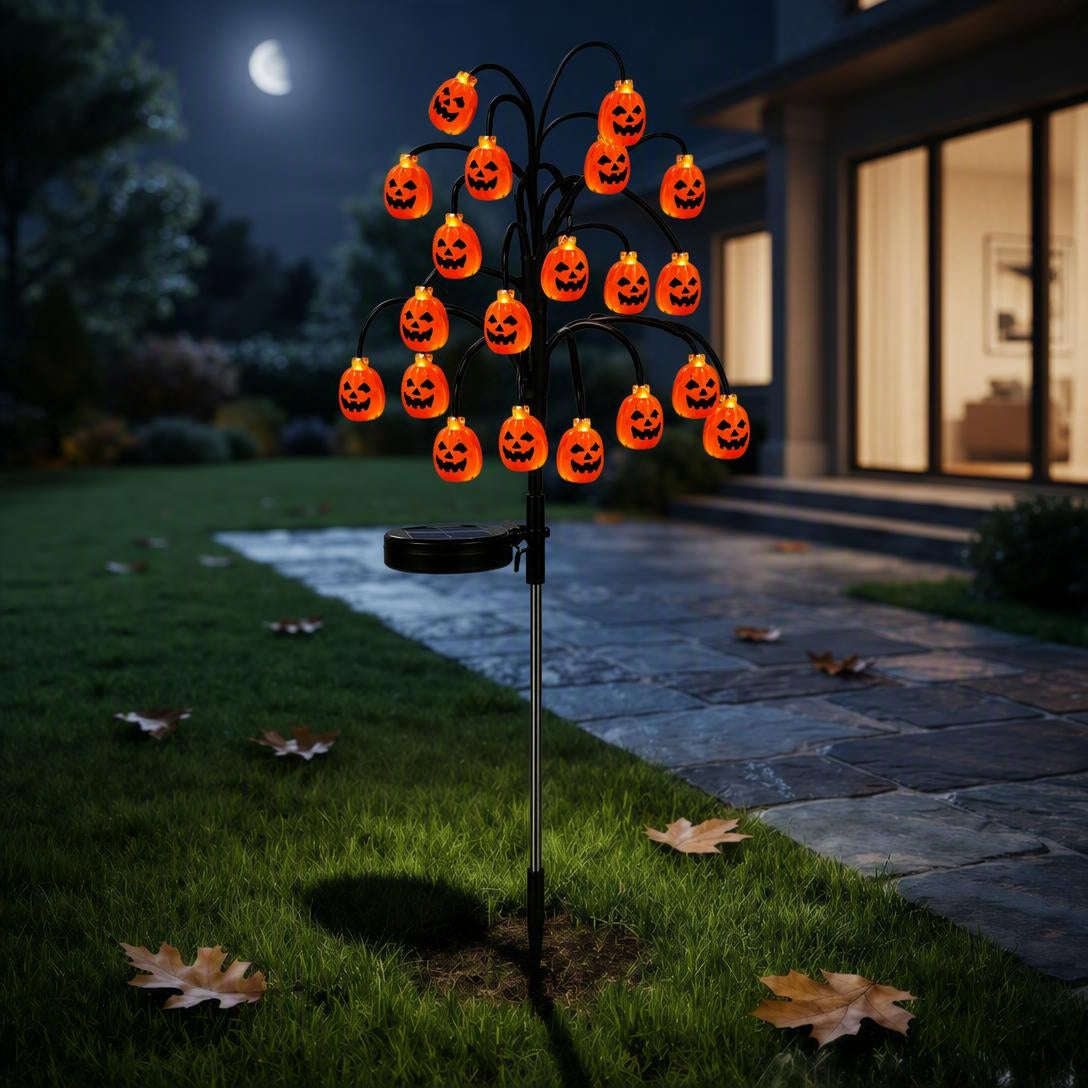 Solar Pumpkin Tree Path Light