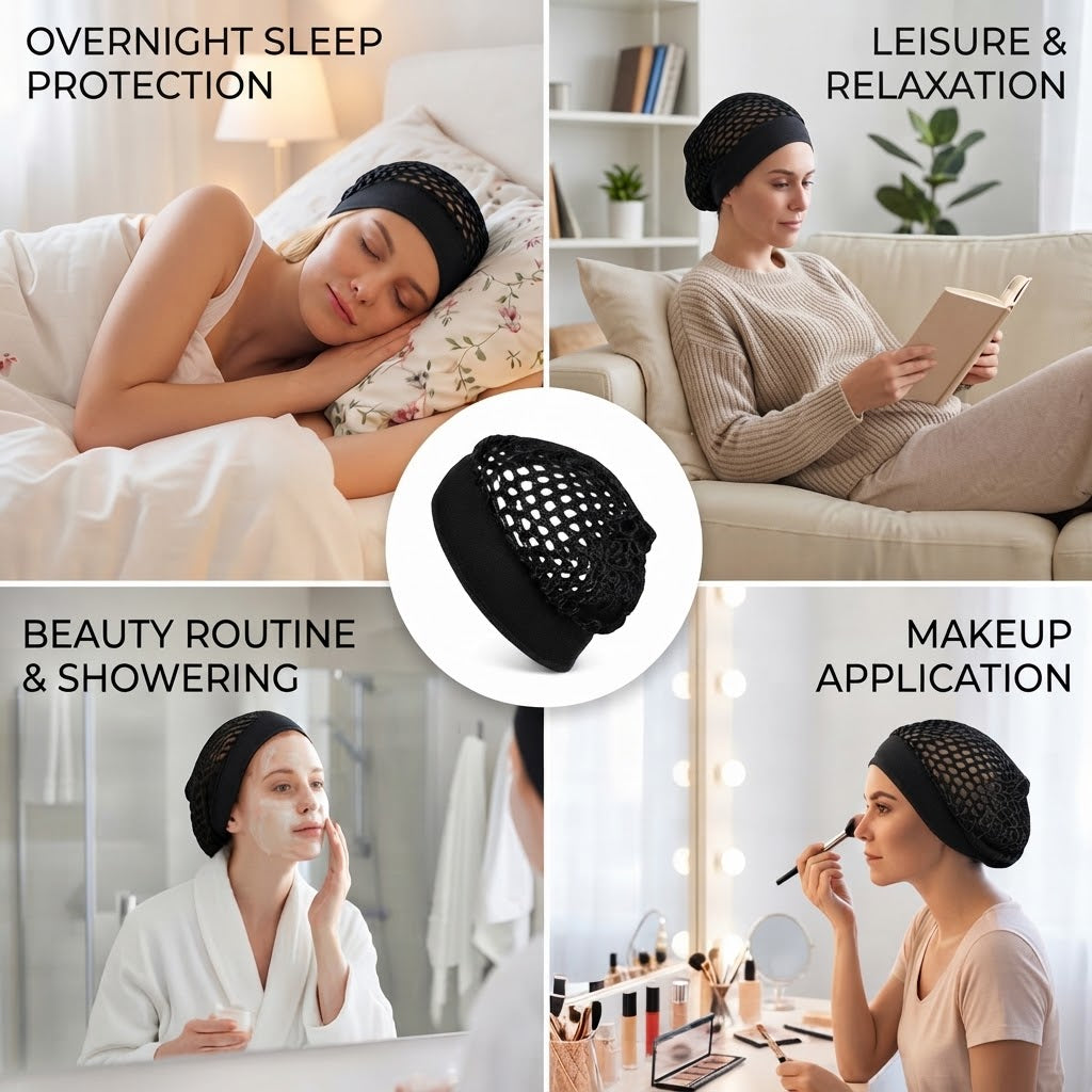 🧢Elastic wide-brimmed hairnet cap - soft and protective